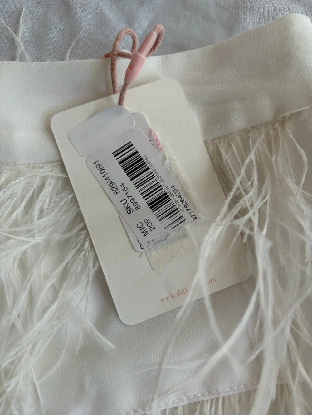 Gianni Bini Ivory Feathered Tiered Mini Skirt Size M  NWT